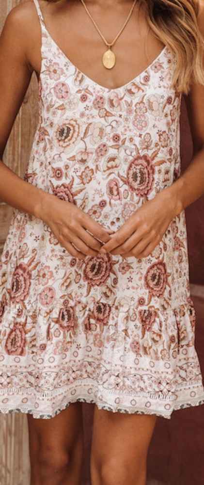 Boho sling mini dress